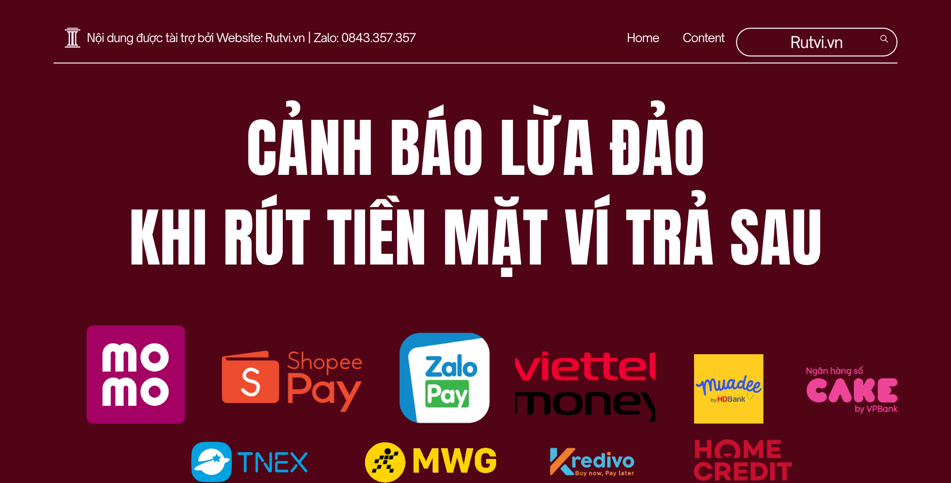 cảnh báo lừa đảo khi rút tiền mặt ví trả sau