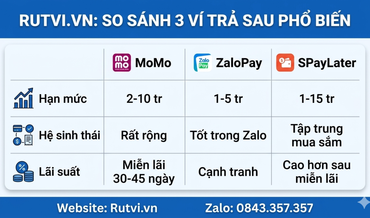 So Sánh Ví Trả Sau MoMo ZaloPay SPayLater: Nên Chọn Ví Nào?