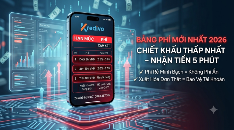 Phí Rút Ví Trả Sau Kredivo Bao Nhiêu? Bảng Phí Mới Nhất 2026