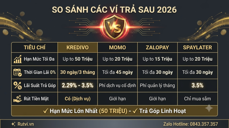So Sánh Lãi Suất Kredivo Và Ví Trả Sau Khác 2026: Nên Dùng Loại Nào?