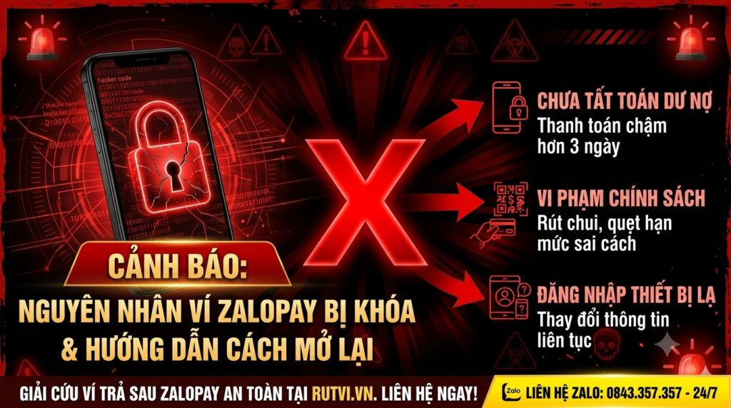 Tài khoản ví trả sau ZaloPay bị khóa hoặc báo lỗi không thể thanh toán? Khám phá 3 nguyên nhân cốt lõi và hướng dẫn cách mở lại tài khoản an toàn từ Rutvi.vn.