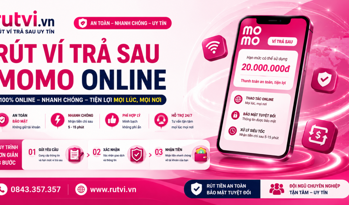 Rút Ví Trả Sau MoMo Online An Toàn, Nhận Tiền Ngay 24/7
