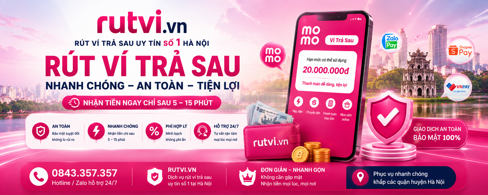 Dịch vụ Rút ví trả sau uy tín