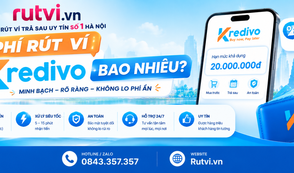 Phí Rút Ví Trả Sau Kredivo Là Bao Nhiêu? Bảng Phí Mới Nhất 2026