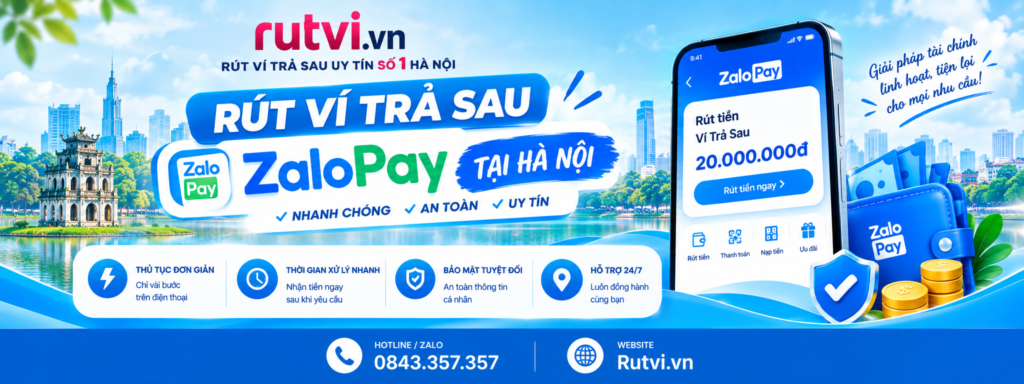 Rút Tiền Ví Trả Sau ZaloPay PayLater Hà Nội Uy Tín – An Toàn